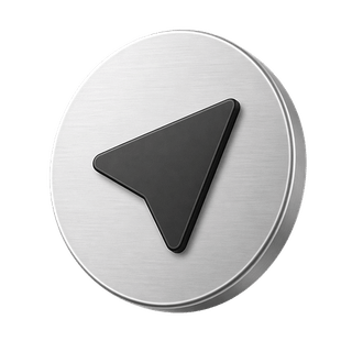Dekoratives 3D-Icon mit Sende-Pfeil auf der Kontaktseite