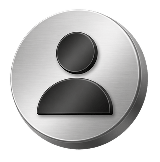 3D-Icon eines Benutzeravatars in Silber, dekorativ auf der FAQ-Seite platziert
